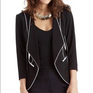 XOXO Black Blazer with White Piping